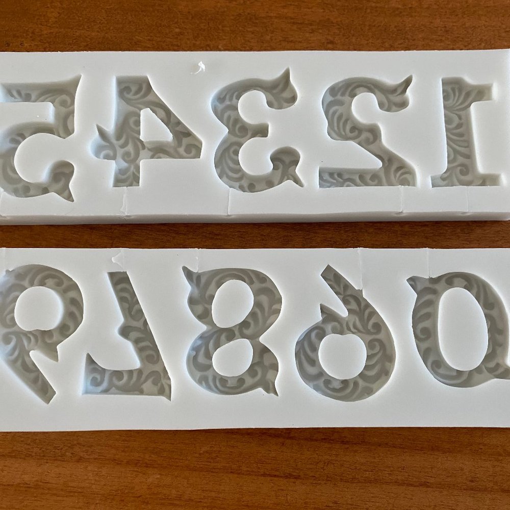 Filigree Numbers Mold 0 - 9 NEW Free add on